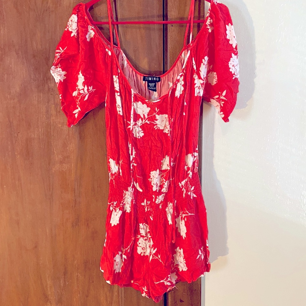 Floral shorts romper